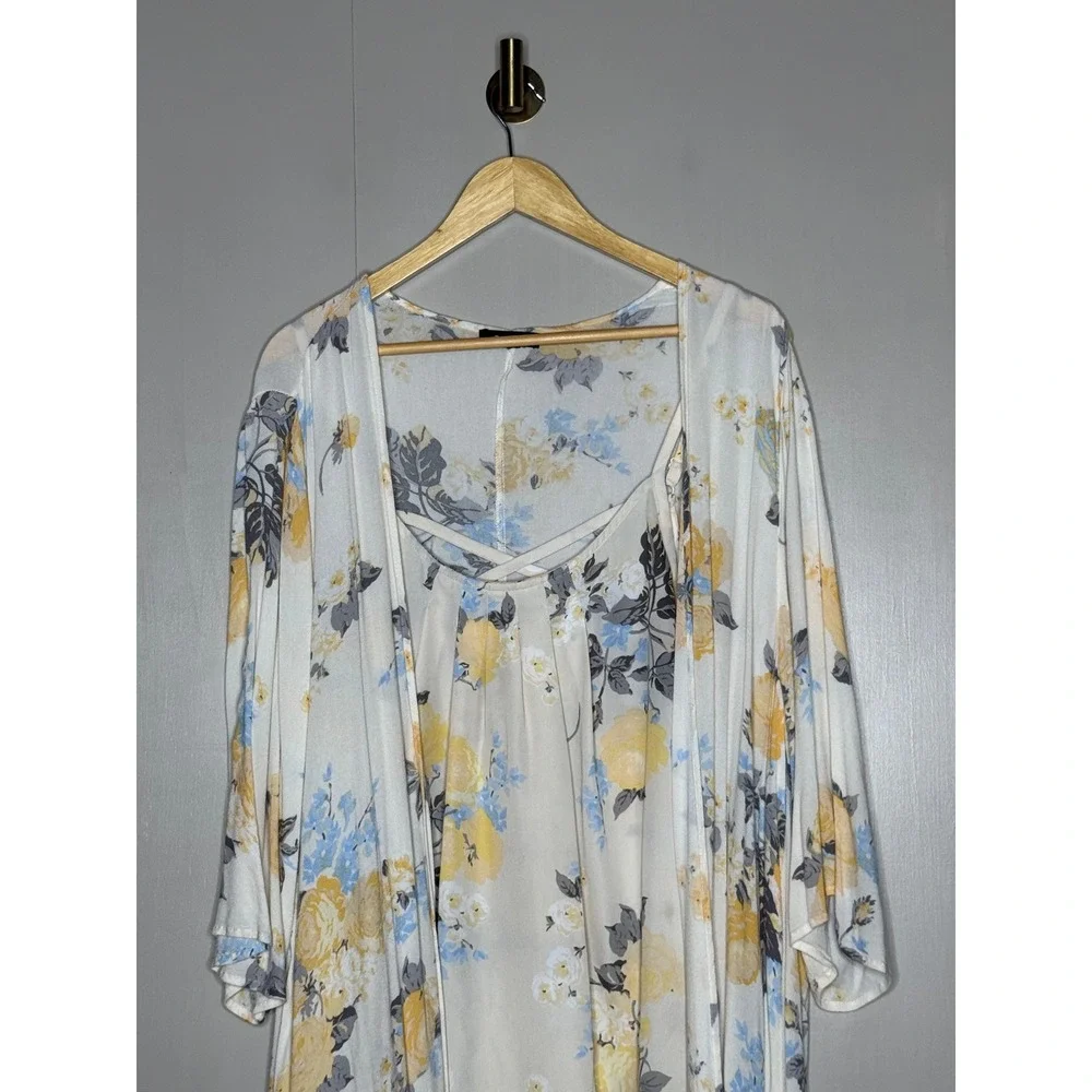 Torrid Floral Duster Kimono Cami Set Cottagecore Boho Lounge - Picture 3 of 12